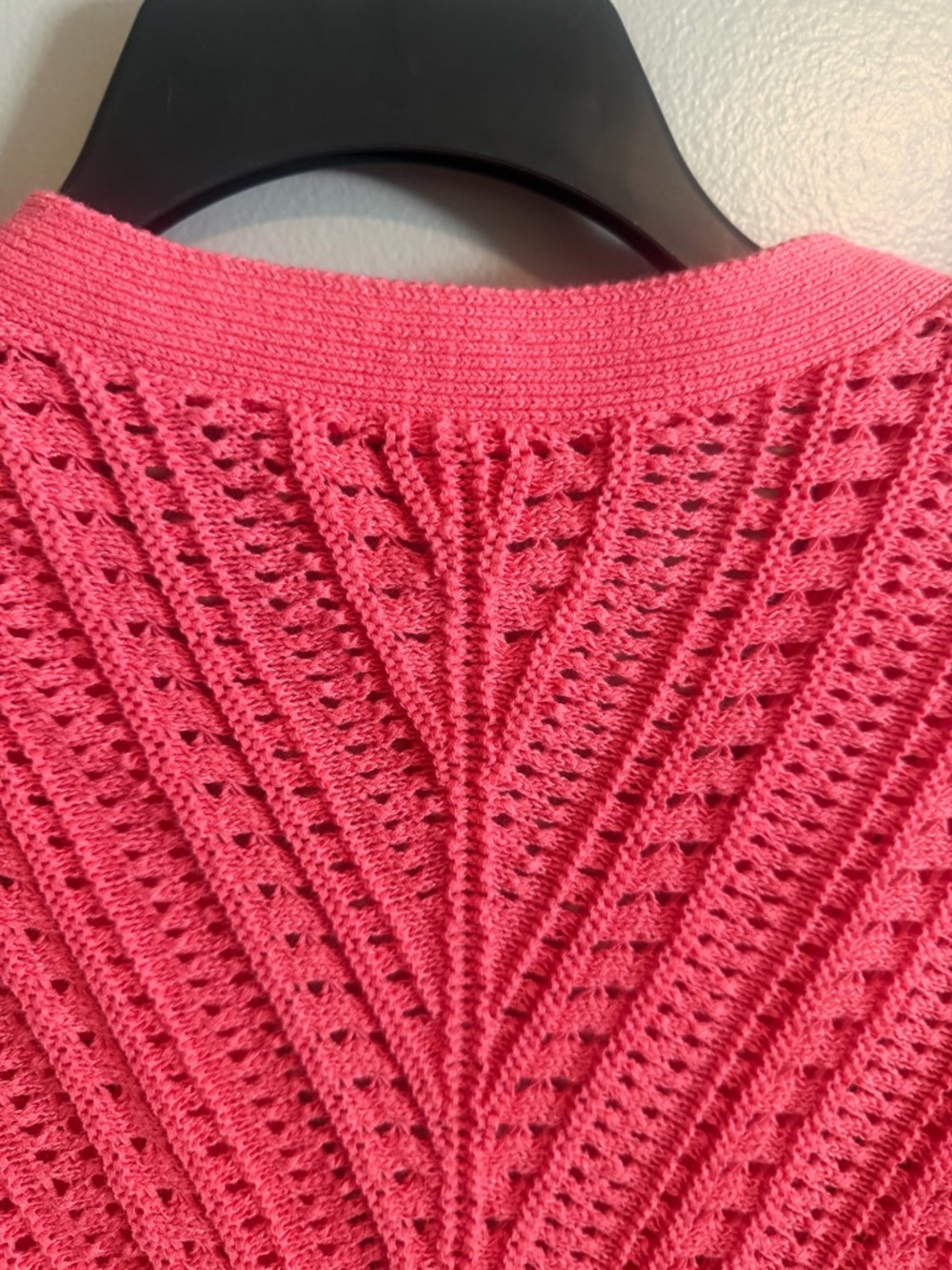 Talbots Coral Openwork Knit Button-Front Cardigan Sweater size medium - Picture 11 of 14